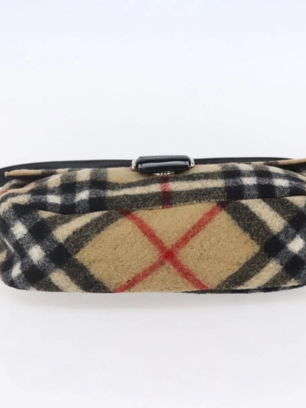 Burberrys Nova Check Shoulder Bag Wool Beige Silver Auth 154721V - Picture 7 of 16